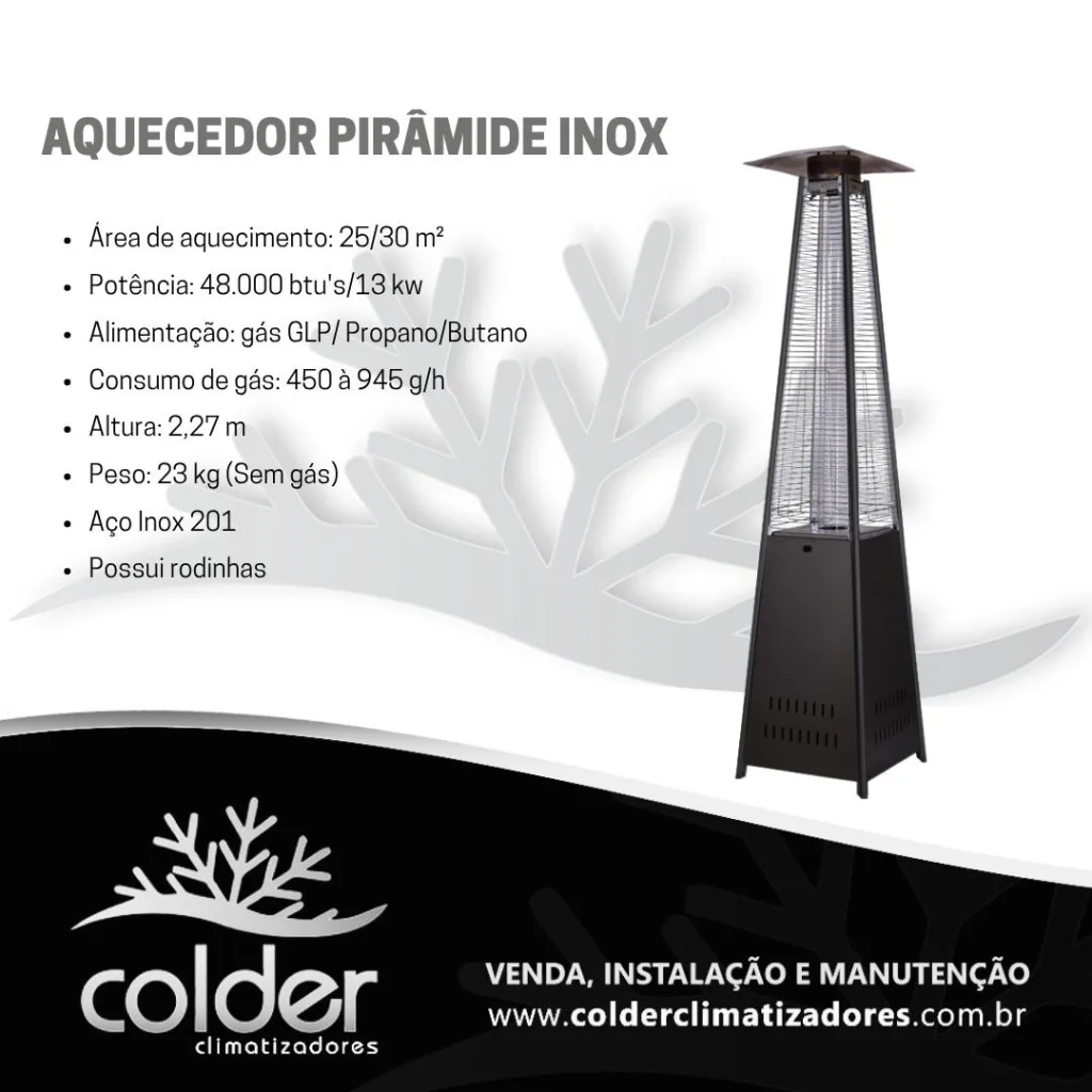 Aquecedor Pirâmide de Inox Colder